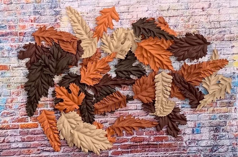 RATREE 888 Artificial Leaves 50 Pcs Handmade Mulberry Paper Leaves Scrapbook Craft Card DIY Craft, Bouquets, Scrapbooks, Decorations, Greeting Cards. (Mixed Leaves Brown Tone) - Image 4